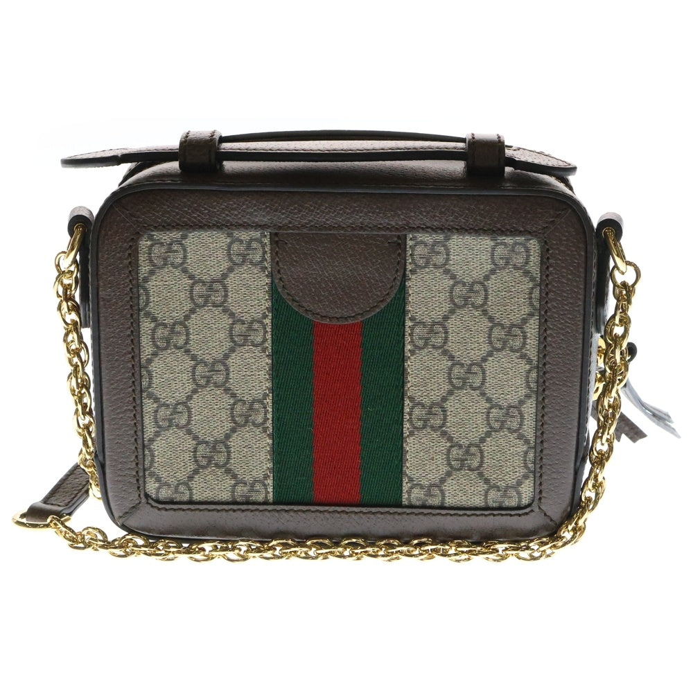 GUCCI(グッチ) オフディア GGスプリーム ミニショルダーバッグ PVC×レザー ブラウン 602576