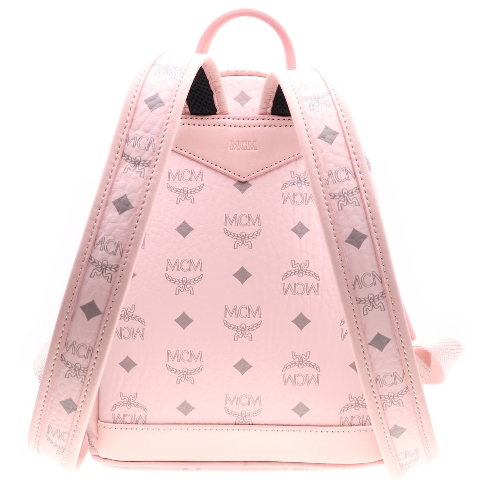 MCM(エム シー エム) × HELLO KITTY STARK BACK PACK MINI ハローキティ スターク レザー バックパック ミニ リュックサック ゴールド金具 ピンク 7844276757