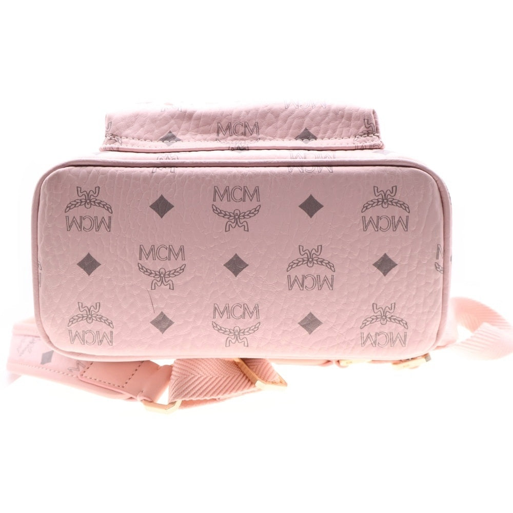 MCM(エム シー エム) × HELLO KITTY STARK BACK PACK MINI ハローキティ スターク レザー バックパック ミニ リュックサック ゴールド金具 ピンク 7844276757