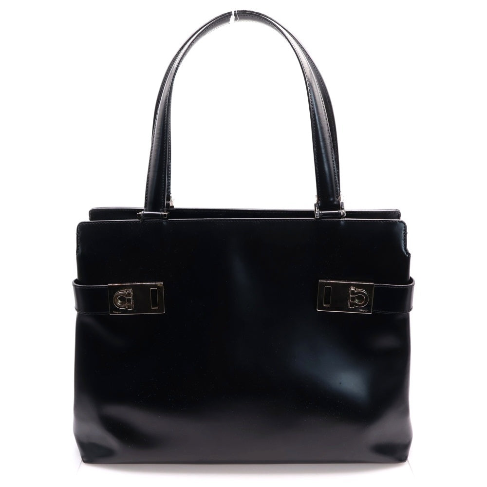 FERRAGAMO(フェラガモ) ガンチーニ ハンドバッグ トートバッグ ブラック レザー