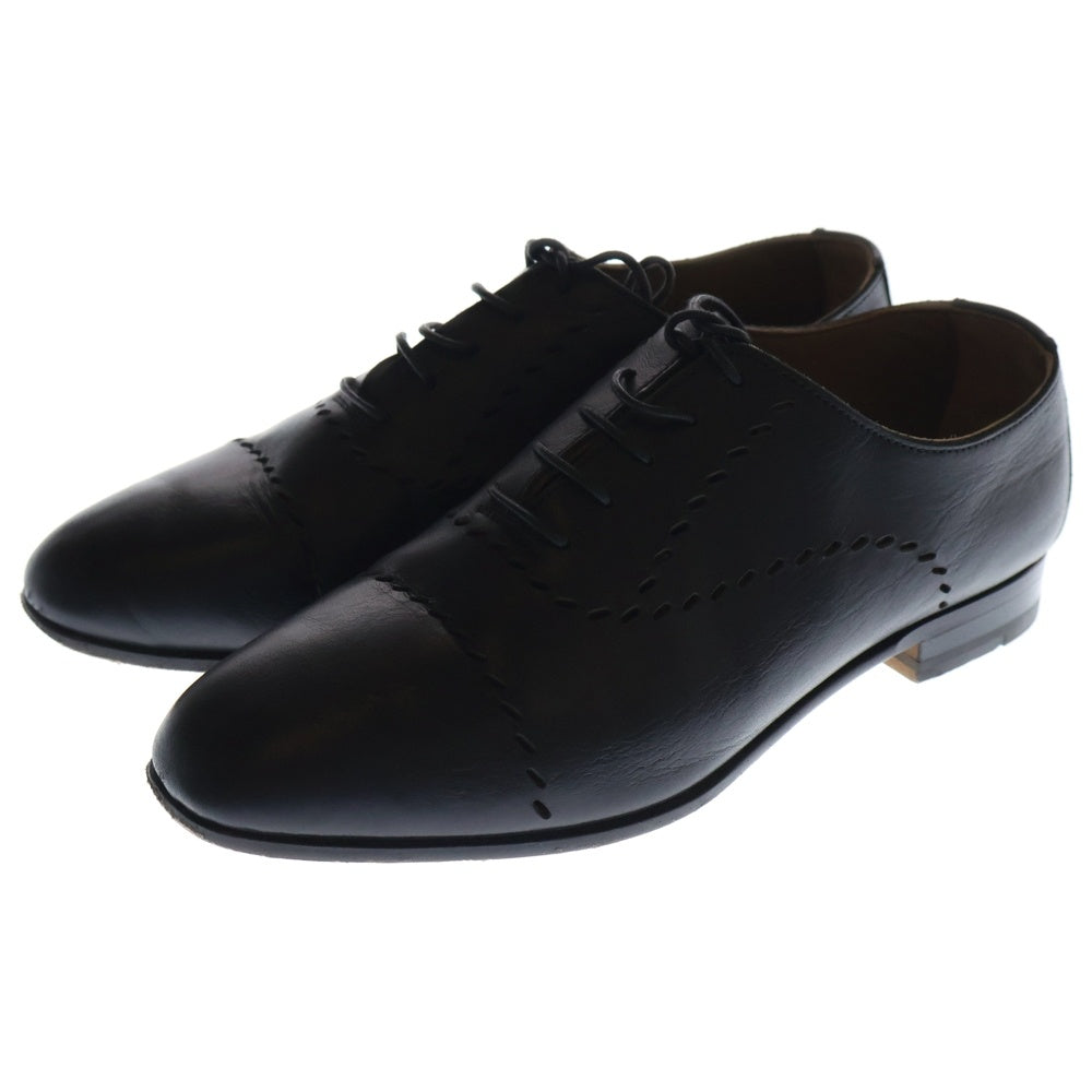 HERMES(エルメス) パンチングレザー レースアップ ローカットシューズ ブラック レディース