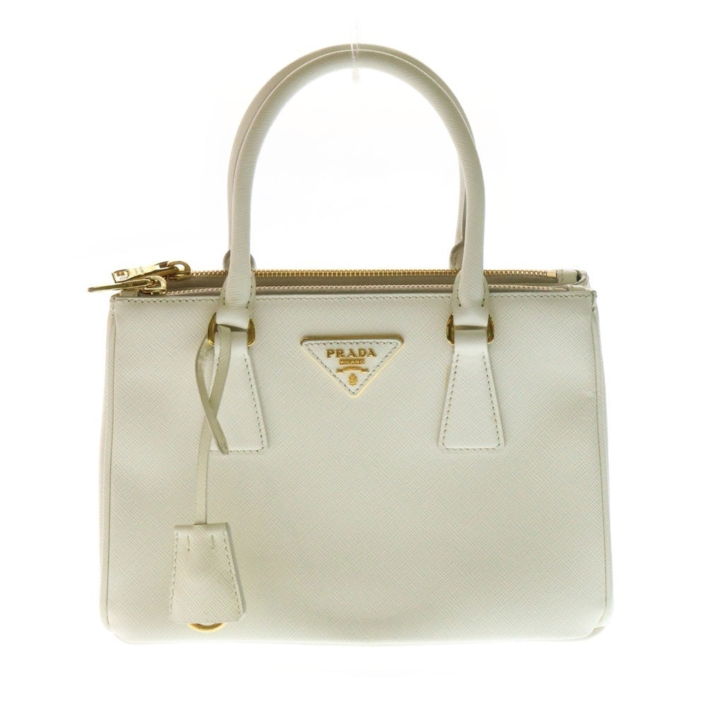 PRADA(プラダ) ガレリア サフィアーノ スモール 2wayハンドバッグ ショルダーバッグ ホワイト レザー 1BA896