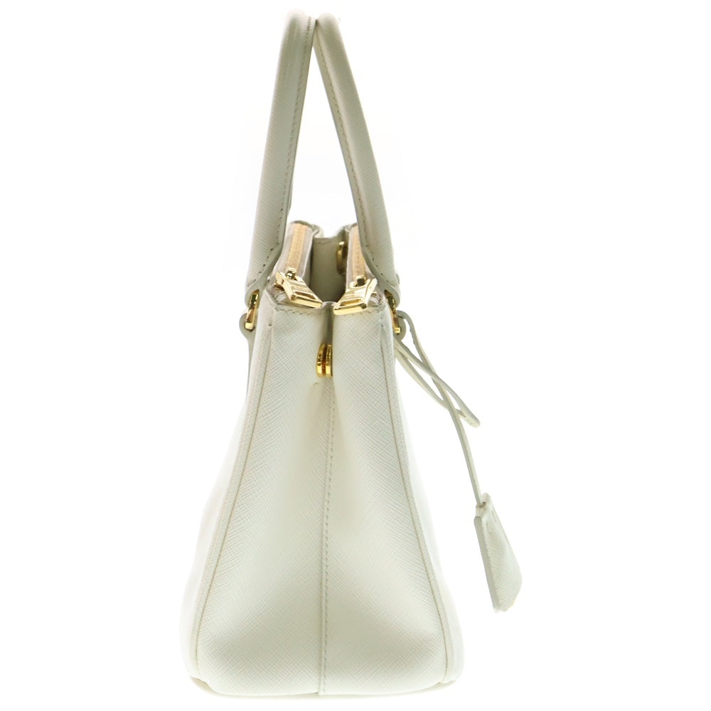 PRADA(プラダ) ガレリア サフィアーノ スモール 2wayハンドバッグ ショルダーバッグ ホワイト レザー 1BA896