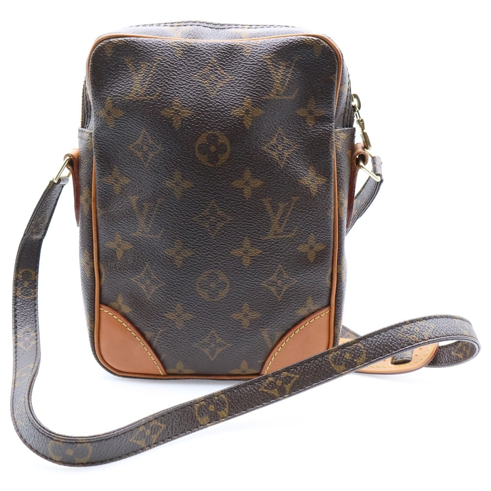 LOUIS VUITTON(ルイヴィトン) モノグラム ダヌーブ レザーショルダーバッグ ブラウン ゴールド金具 M45266