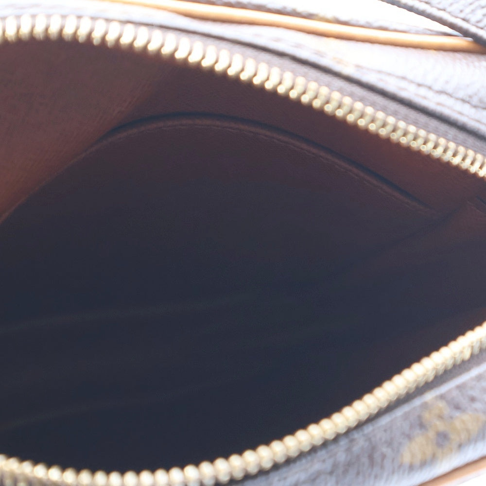 LOUIS VUITTON(ルイヴィトン) モノグラム ダヌーブ レザーショルダーバッグ ブラウン ゴールド金具 M45266