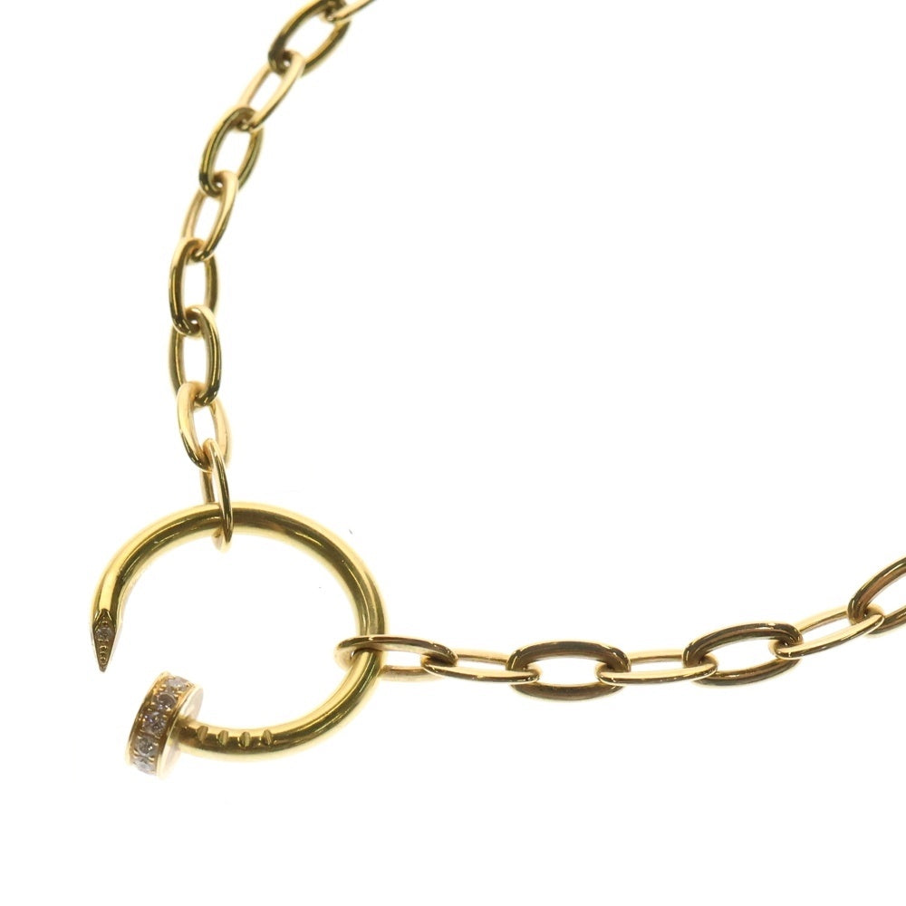 Cartier(カルティエ) JUSTE UN CLOU ジュストアンクル Au750YG ダイヤ付チェーンネックレス ペンダント ゴールド レディース