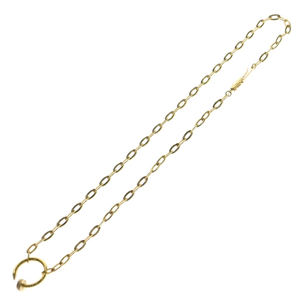 Cartier(カルティエ) JUSTE UN CLOU ジュストアンクル Au750YG ダイヤ付チェーンネックレス ペンダント ゴールド レディース