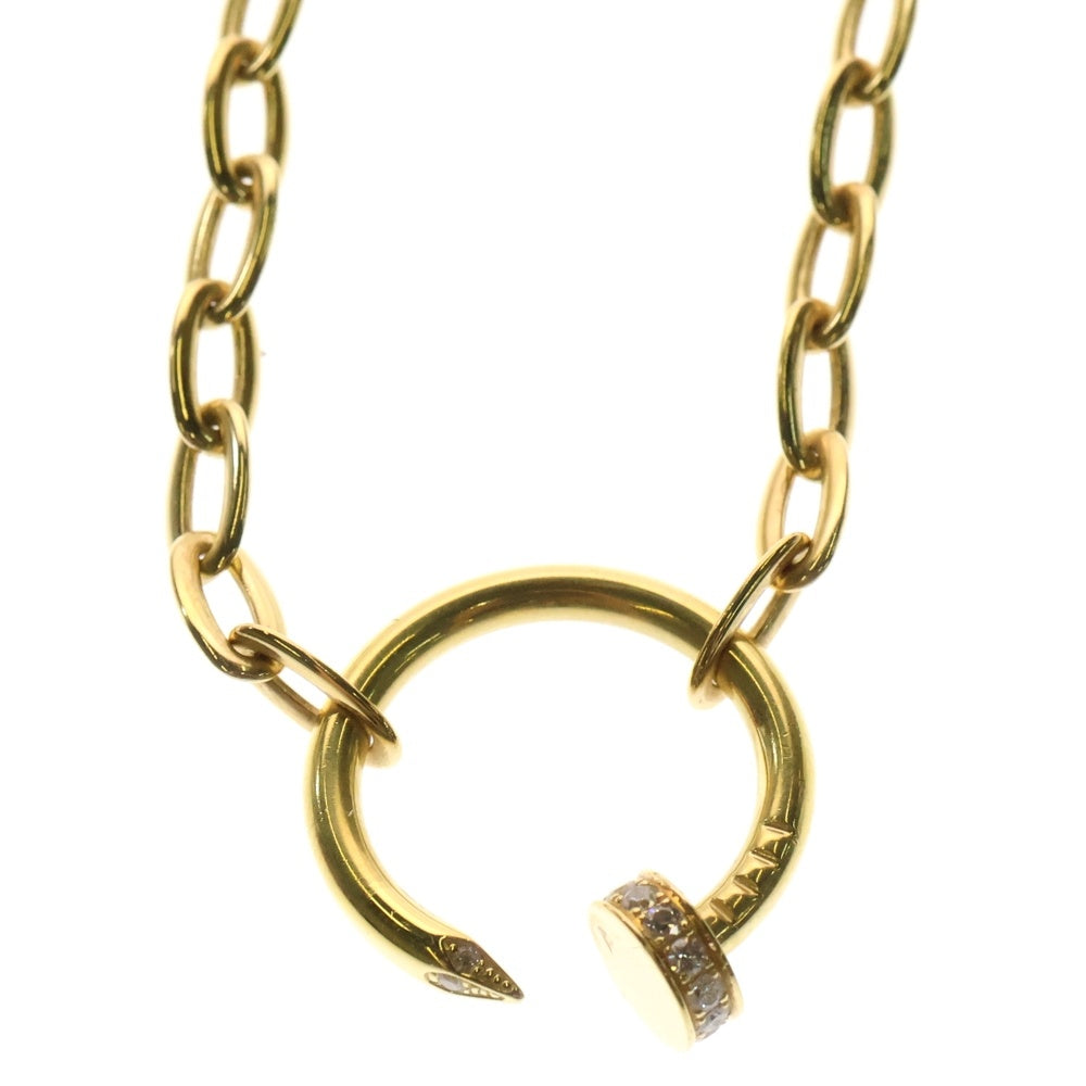 Cartier(カルティエ) JUSTE UN CLOU ジュストアンクル Au750YG ダイヤ付チェーンネックレス ペンダント ゴールド レディース