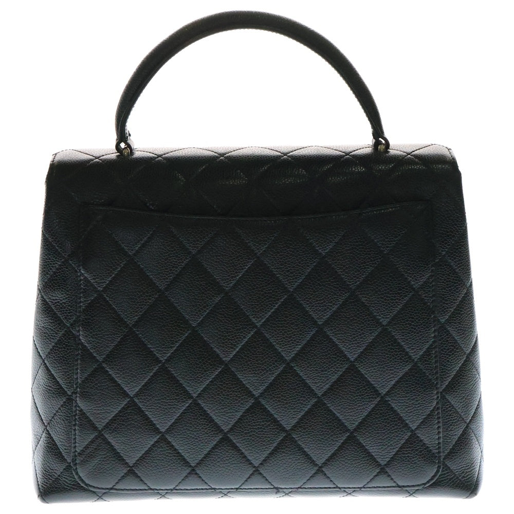 CHANEL(シャネル) マトラッセ ハンドバッグ トートバッグ トップハンドル ブラック キャビアスキン シルバー金具 A12397