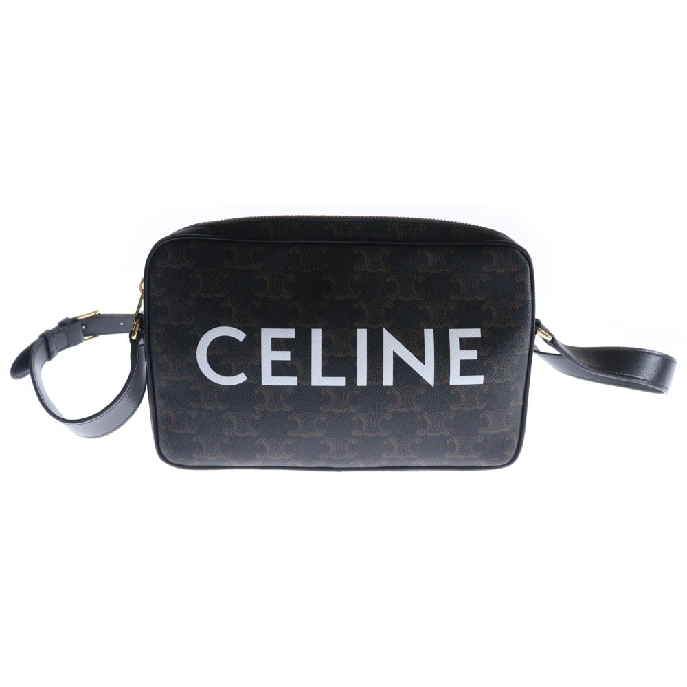 CELINE(セリーヌ) トリオンフ ミディアム メッセンジャーバッグ ショルダーバッグ ブラック PVCレザー