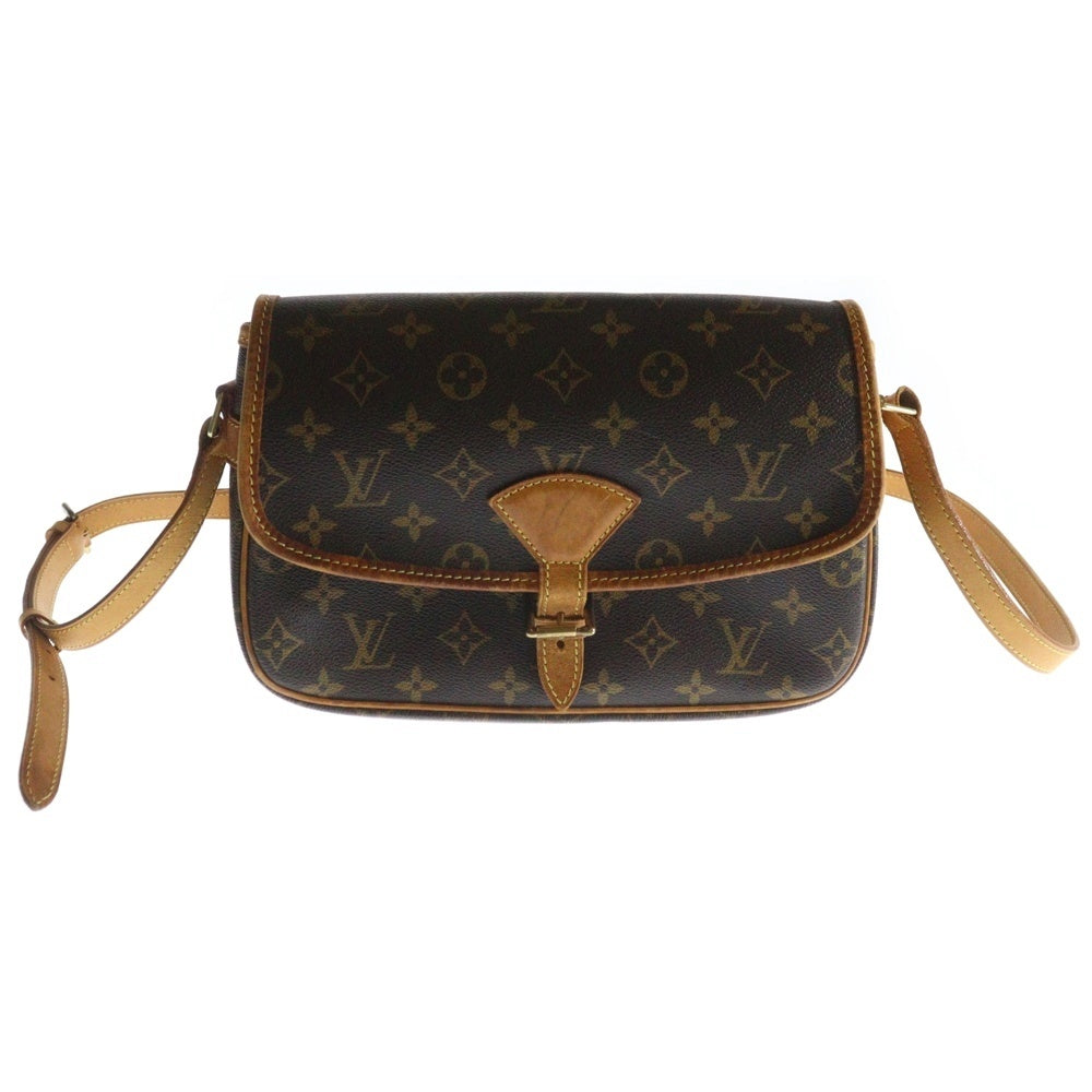 LOUIS VUITTON(ルイヴィトン) モノグラム ソローニュ ショルダーバッグ ブラウン ゴールド金具 レザー×PVC M42250