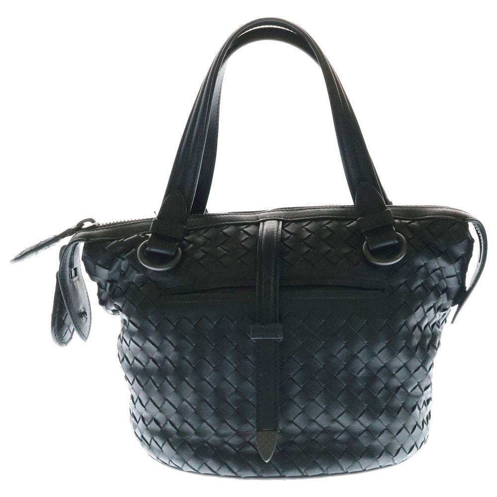 BOTTEGA VENETA(ボッテガヴェネタ) イントレチャート タンブーラ 2WAYバッグ ハンドバッグ ショルダーバッグ ブラック ブラック金具 レザー 535263