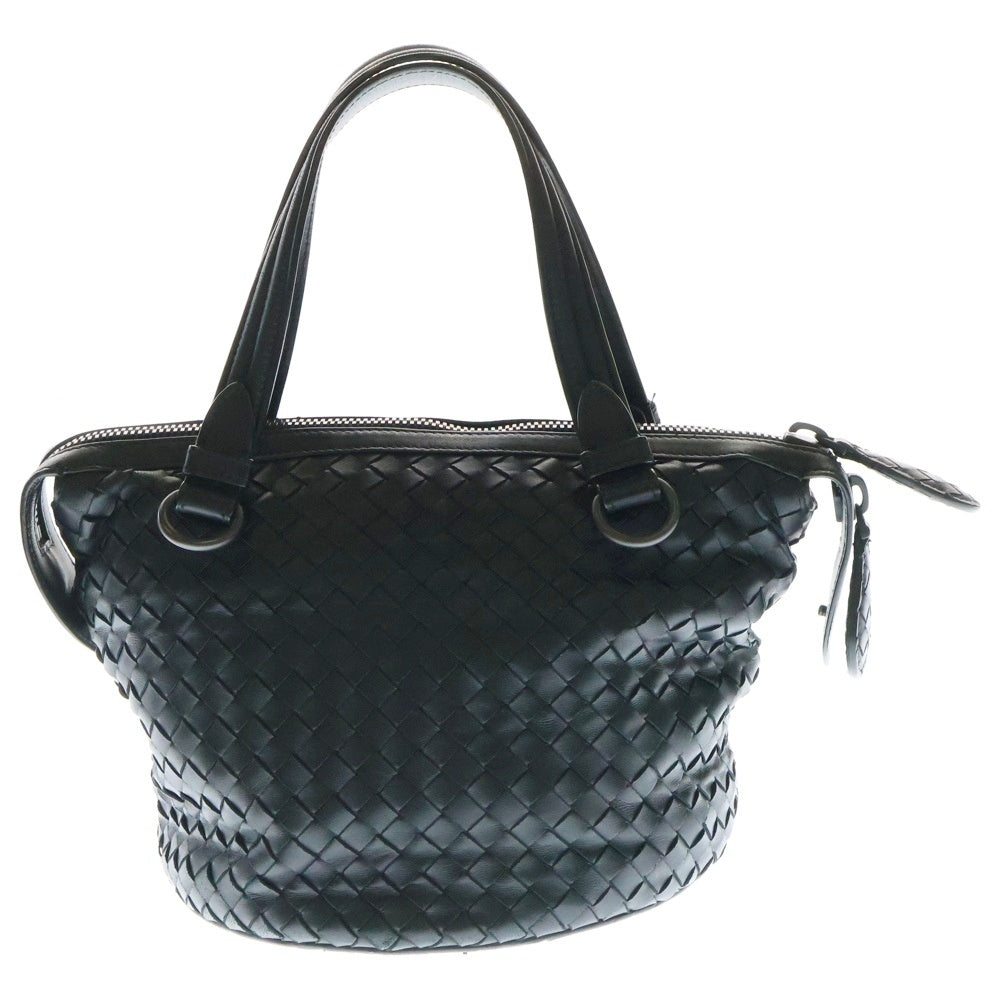 BOTTEGA VENETA(ボッテガヴェネタ) イントレチャート タンブーラ 2WAYバッグ ハンドバッグ ショルダーバッグ ブラック ブラック金具 レザー 535263