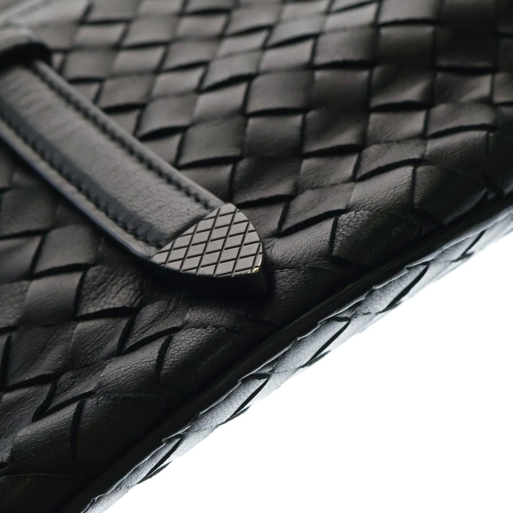 BOTTEGA VENETA(ボッテガヴェネタ) イントレチャート タンブーラ 2WAYバッグ ハンドバッグ ショルダーバッグ ブラック ブラック金具 レザー 535263