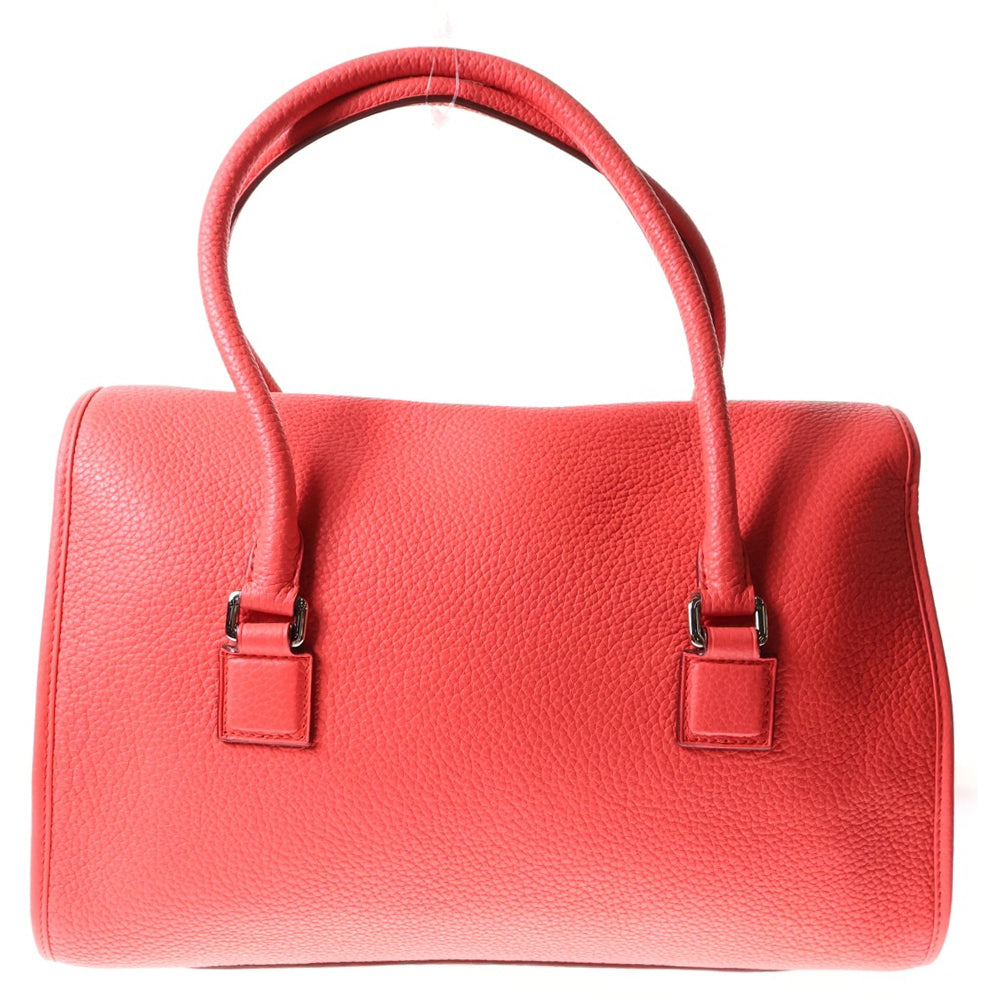 LOEWE(ロエベ) アラモ36 アナグラム バッグ ハンドバッグ ライトレッド オレンジ シルバー金具 レザー