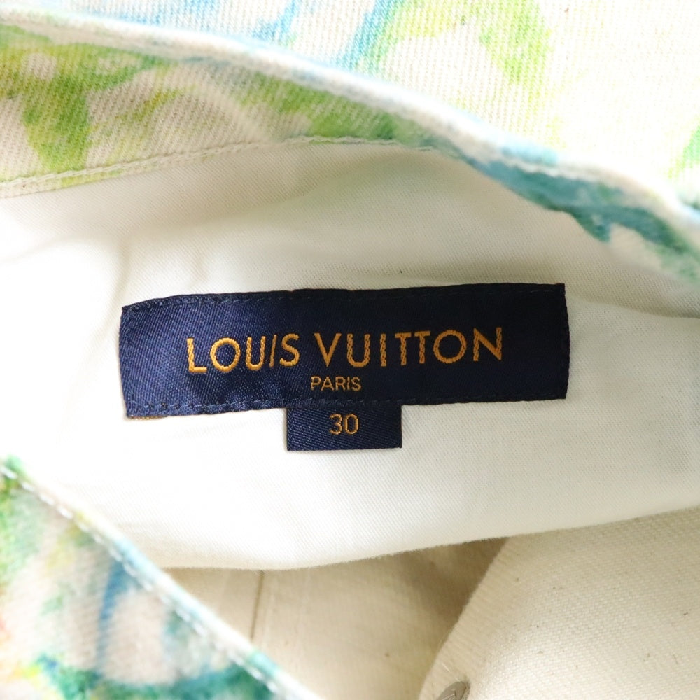 LOUIS VUITTON(ルイヴィトン) 21SS LVパステル ヴァージルアブロー マルチカラーモノグラムプリント ストレートデニムパンツ ジーンズ アイボリー/グリーン RM211M ZOCHKD11W