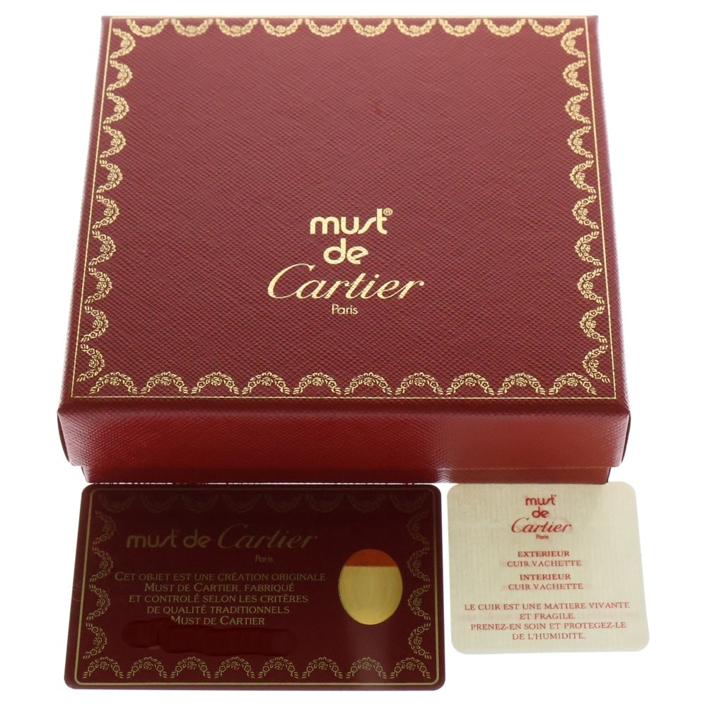 Cartier(カルティエ) マストライン 二つ折り財布 コンパクトウォレット ボルドー レザー