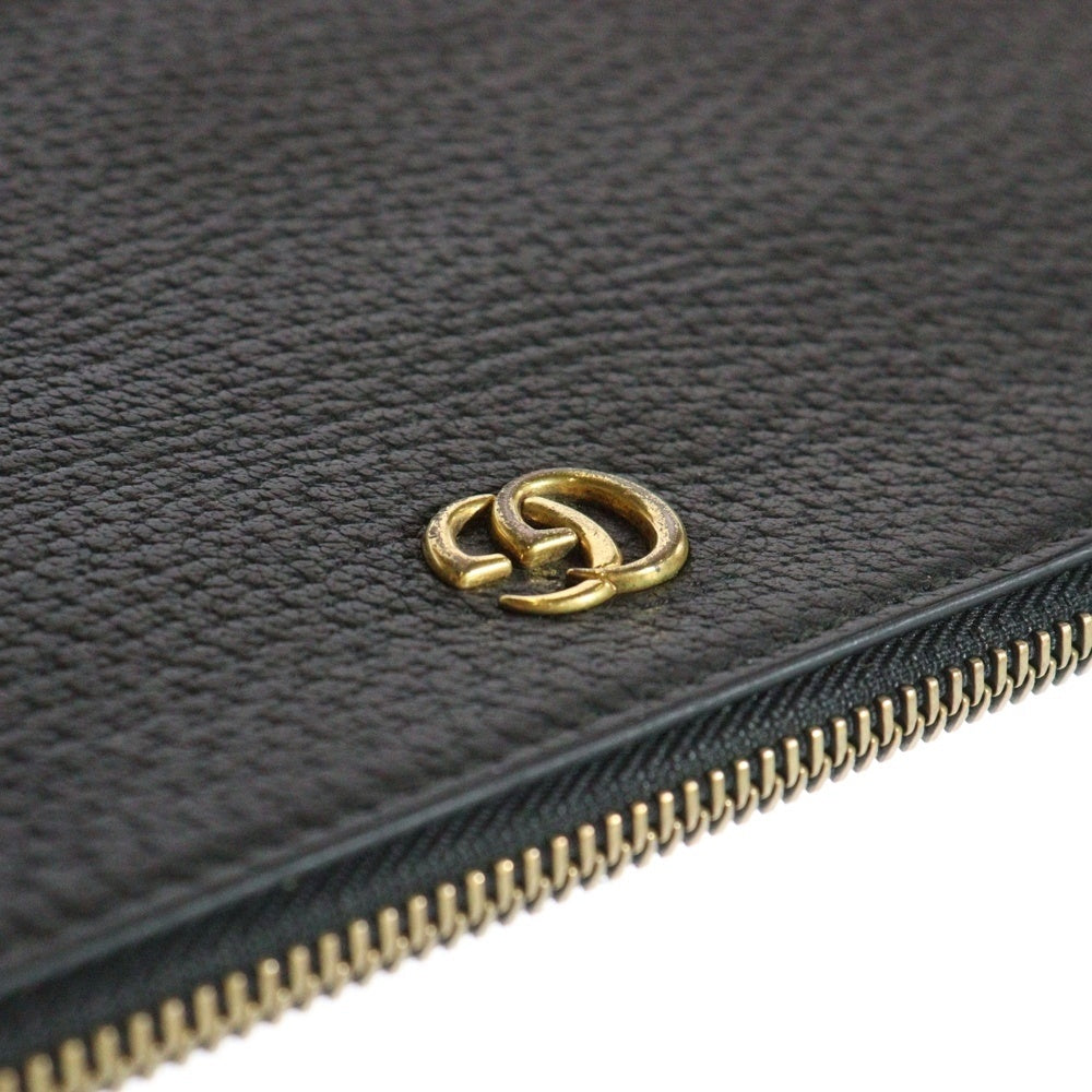 GUCCI(グッチ) GGマーモント クラッチバッグ セカンドバッグ ケース ブラック ゴールド金具 レザー 475317