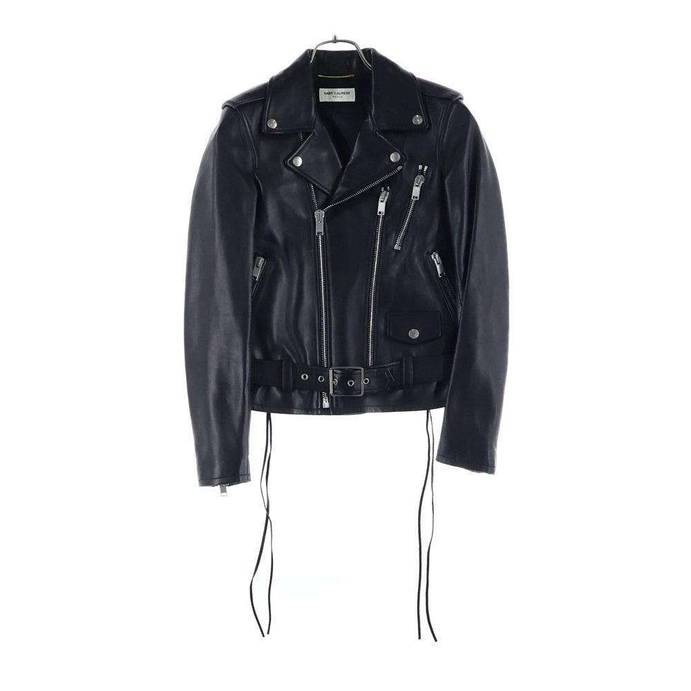 SAINT LAURENT PARIS(サンローランパリ) 16AW L17 クラシック モーターサイクル ラムスキン レザー ダブルライダースジャケット ブラック レディース 334810
