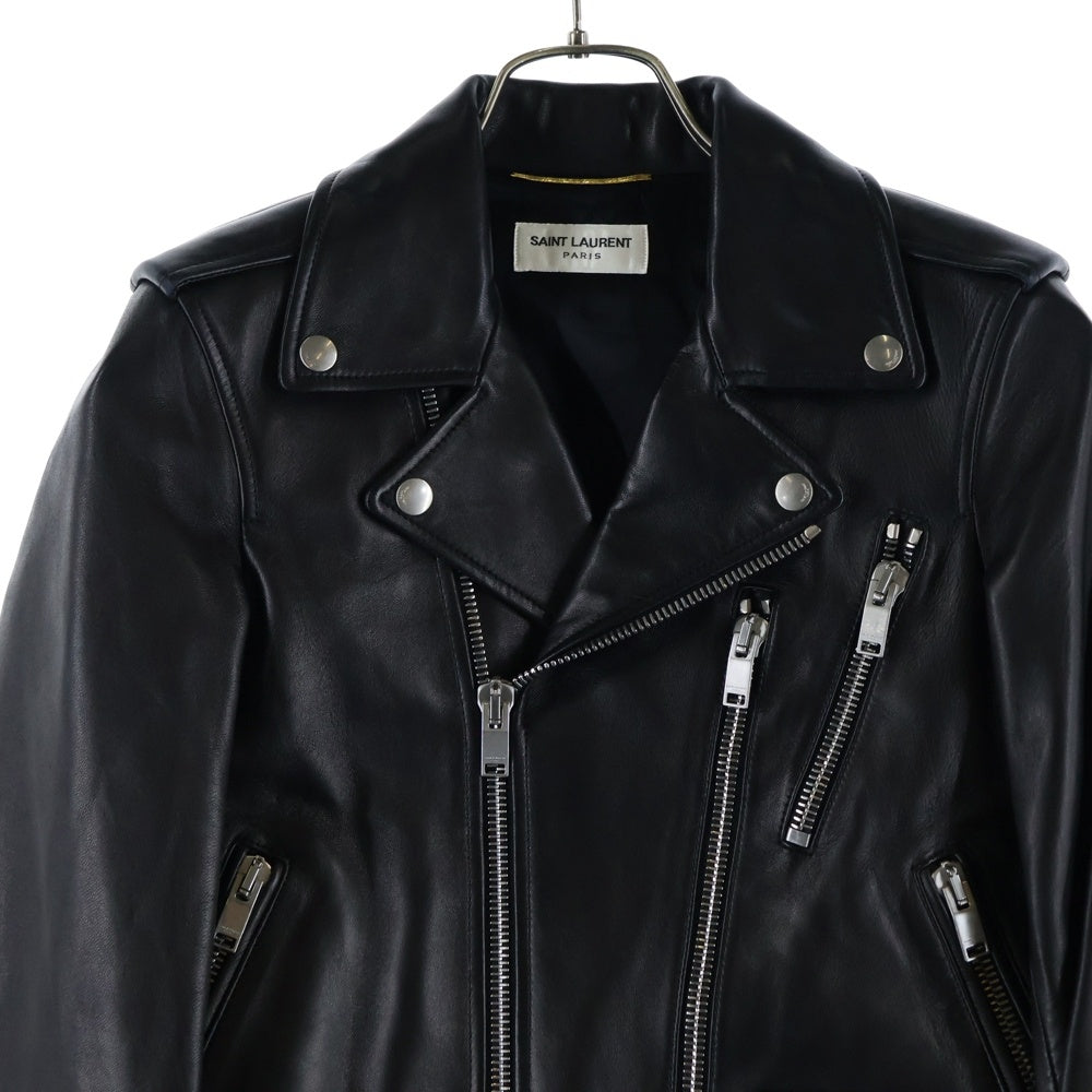 SAINT LAURENT PARIS(サンローランパリ) 16AW L17 クラシック モーターサイクル ラムスキン レザー ダブルライダースジャケット ブラック レディース 334810