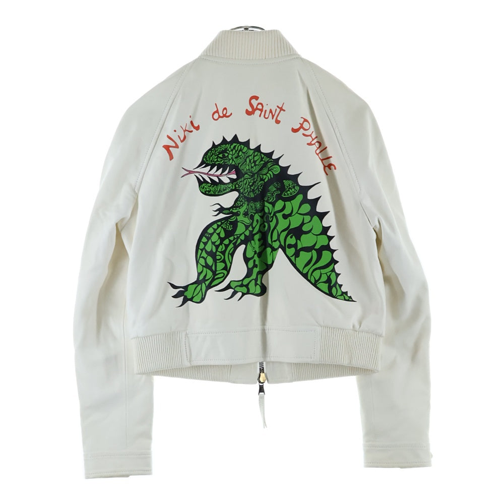 DIOR(ディオール) 18SS ×Niki de Saint Phalle ニキ ド サン ファル ドラゴンモチーフ バックプリント ジップアップ ジャケット ブルゾン ホワイト レディース 415V33AL075