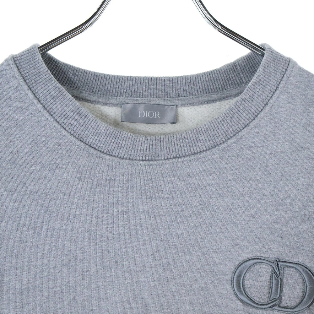 DIOR(ディオール) 19AW CDロゴ刺繍 クルーネック プルオーバースウェットトレーナー グレー 943J612A0531