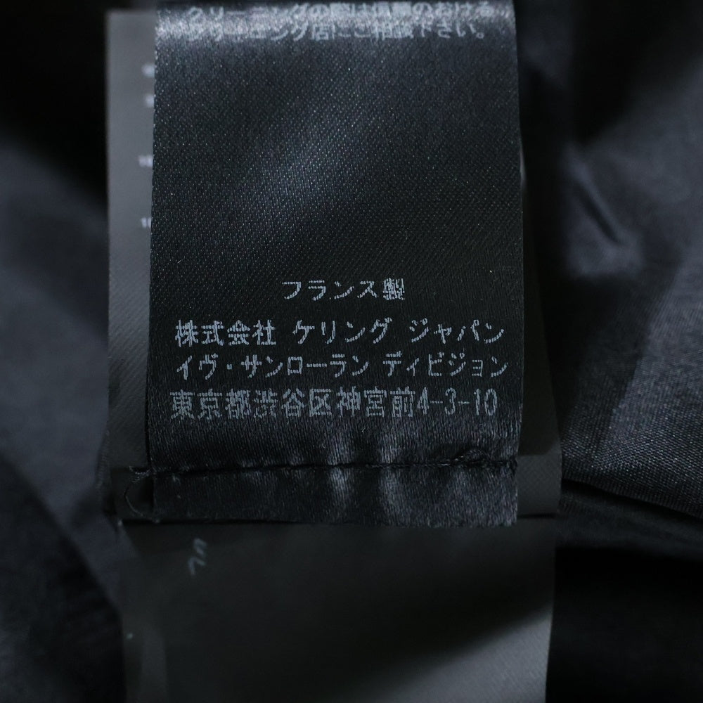 SAINT LAURENT PARIS(サンローランパリ) 17AW ラインストーン ドレープ ベロア ベルベット パワーショルダー ジップアップ ジャケット ブラック レディース 489815