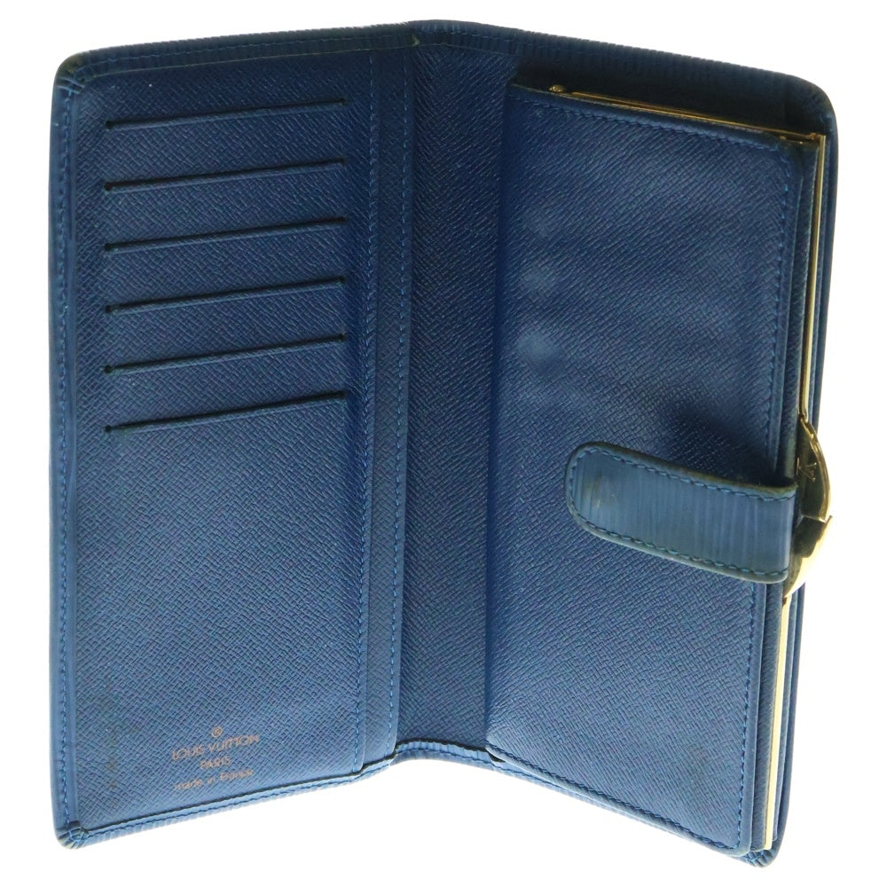 LOUIS VUITTON(ルイヴィトン) エピ コンチネンタル ヴィエノワ ガマ口 レザーロングウォレット 長財布 ブルー M63255