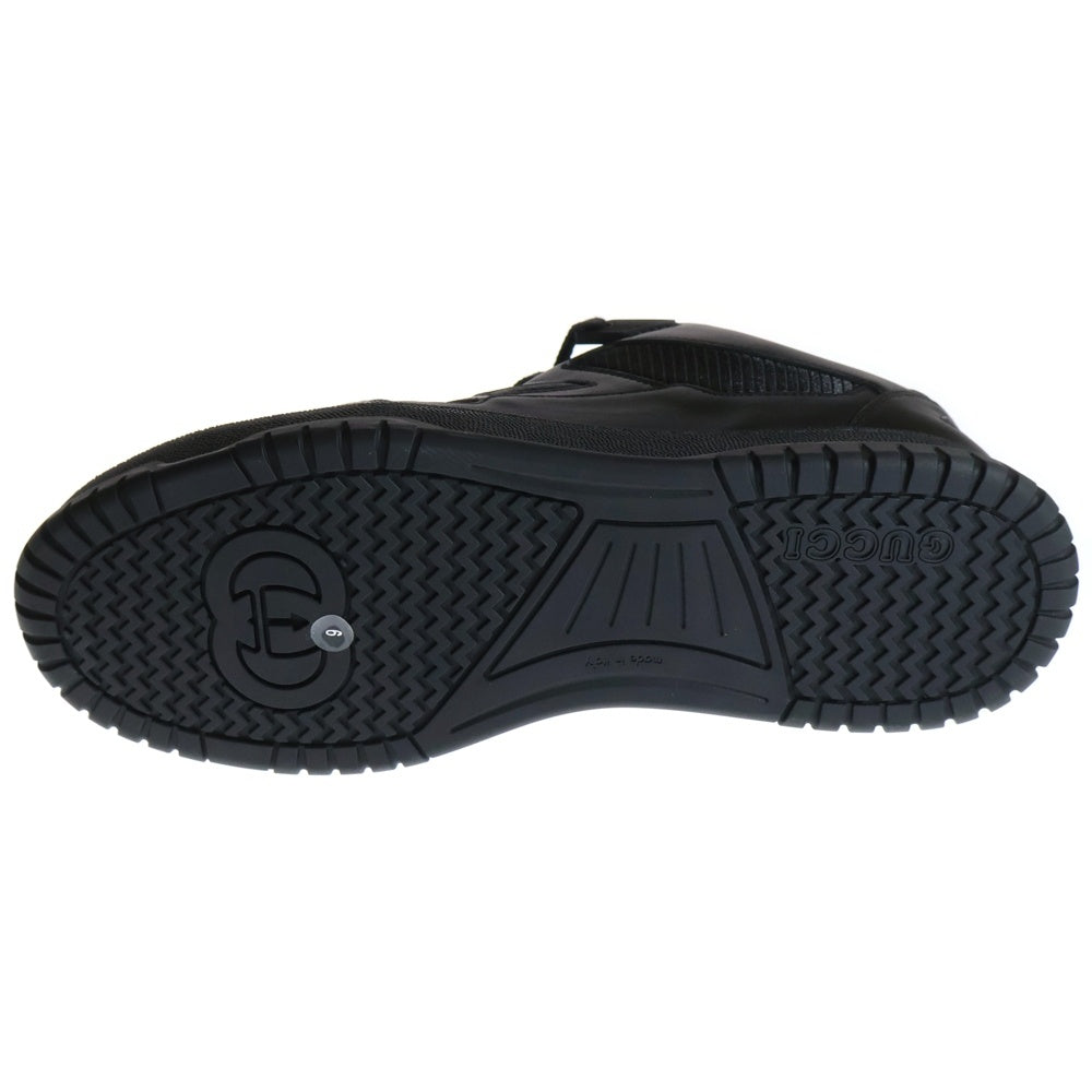 GUCCI(グッチ) ジョーンズ インターロッキングG ロゴプレート レースアップ レザー ローカットスニーカー シューズ ブラック 777221