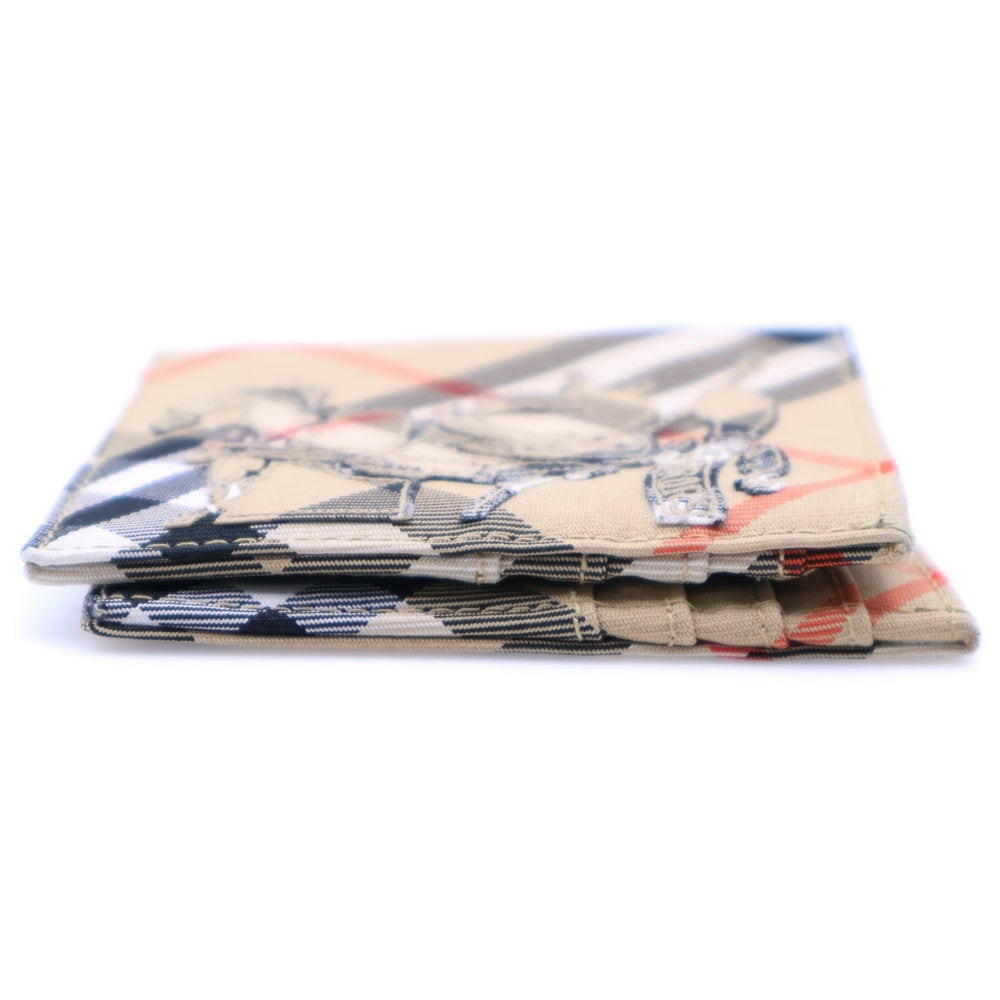 BURBERRY(バーバリー) バイフォールド バーバリーチェック ブラウン キャンバス 二つ折り財布 サンドブラウンマルチ コンパクトウォレット