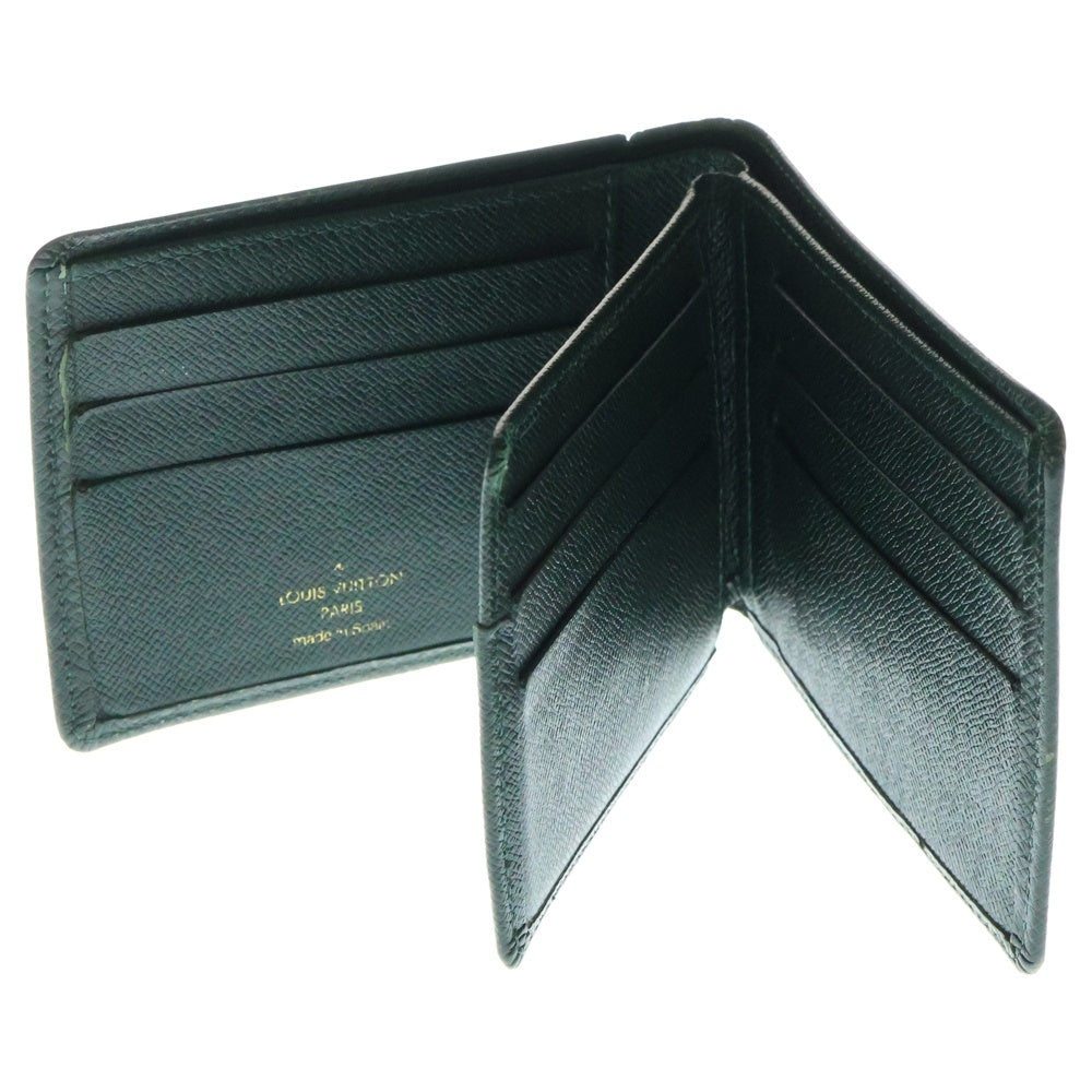 LOUIS VUITTON(ルイヴィトン) ポルト ビエ 3ヴォレ タイガ アルドワーズ レザーコンパクトウォレット 二つ折り財布 グリーン M30422