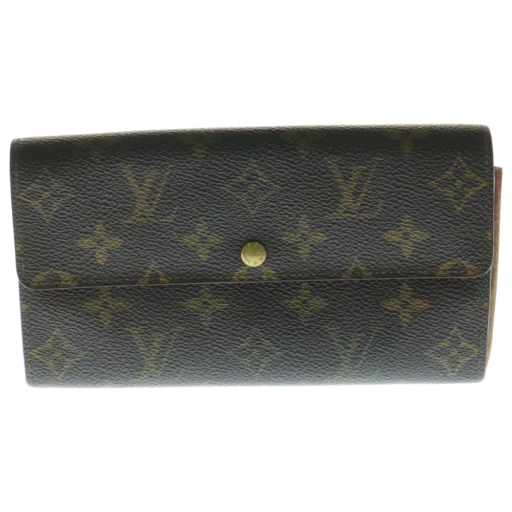 LOUIS VUITTON(ルイヴィトン) モノグラム ポルトモネクレディ レザーロングウォレット 長財布 ブラウン M61725