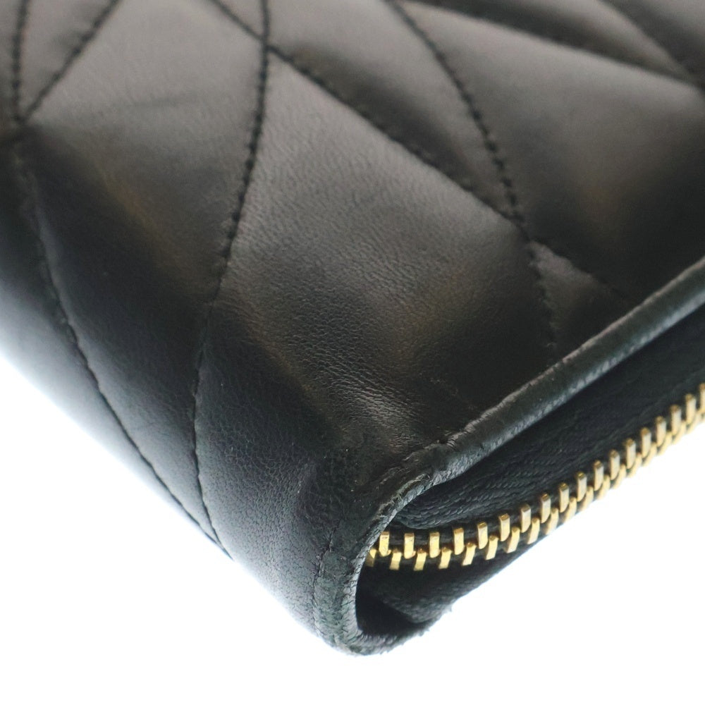 DOLCE & GABBANA(ドルチェアンドガッバーナ) ディヴォーション ジップアラウンドウォレット ロングウォレット カードケース ブラック ゴールド金具 レザー