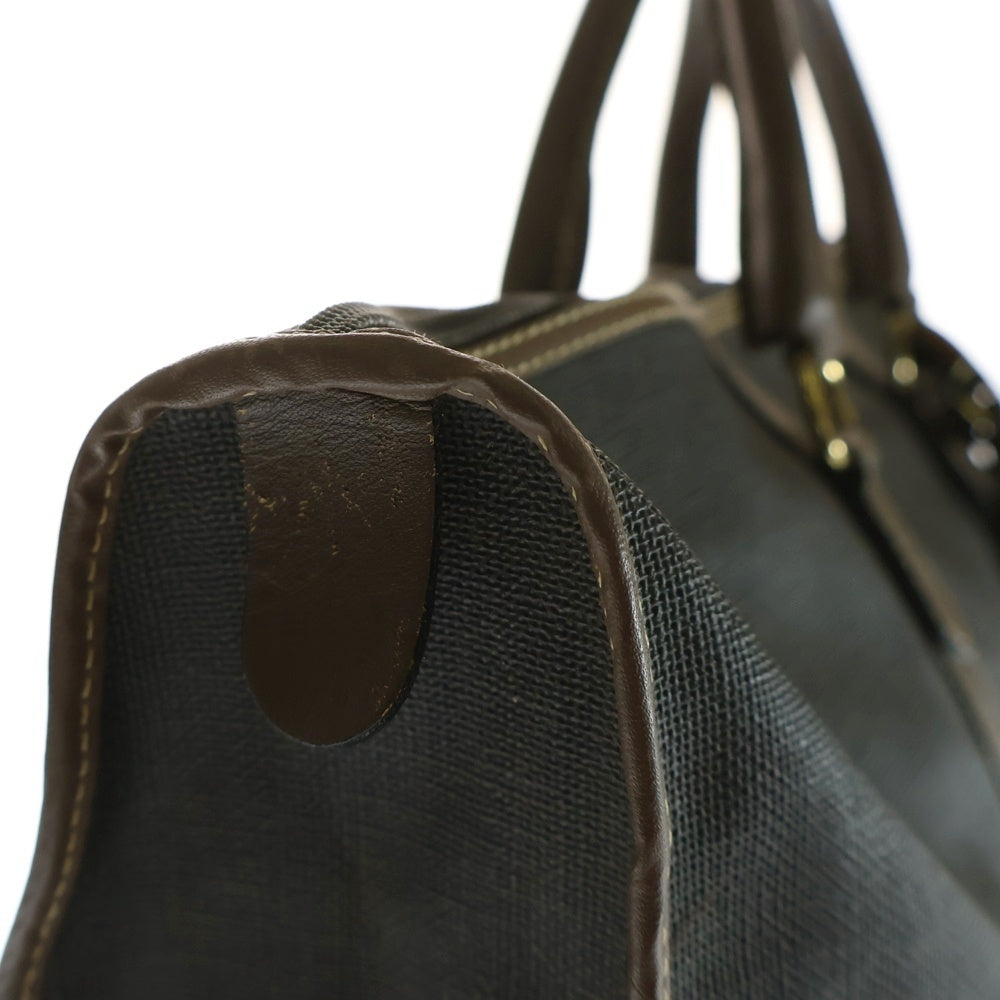 dunhill(ダンヒル) ワッペンロゴ PVC レザー ハンド ボストンバッグ ブラウン