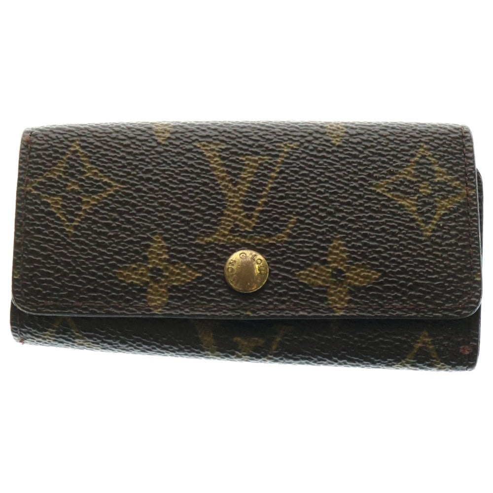 LOUIS VUITTON(ルイヴィトン) モノグラム ミュレティクレ4 4連 キーケース キーホルダー キーリング バッグチャーム ブラウン ゴールド金具 PVC M62631