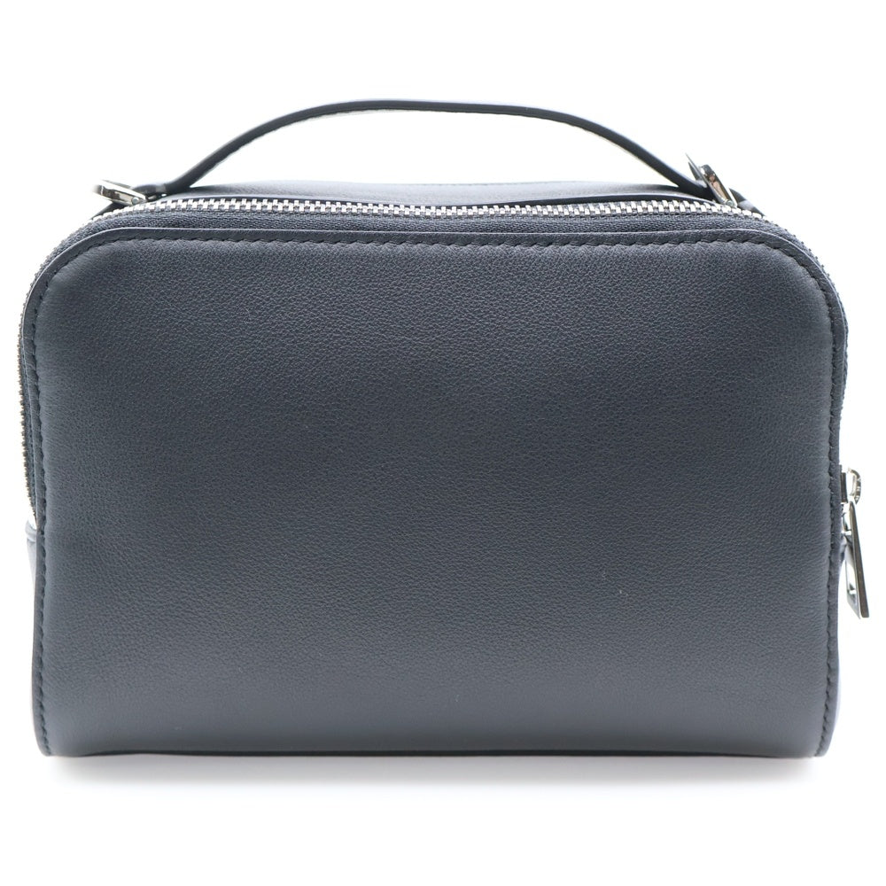 LOEWE(ロエベ) アナグラム エンボスロゴ カメラバッグ ミニ レザー 2WAY ハンド ショルダー クロスボディバッグ シルバー金具 ブラック C565R41X04