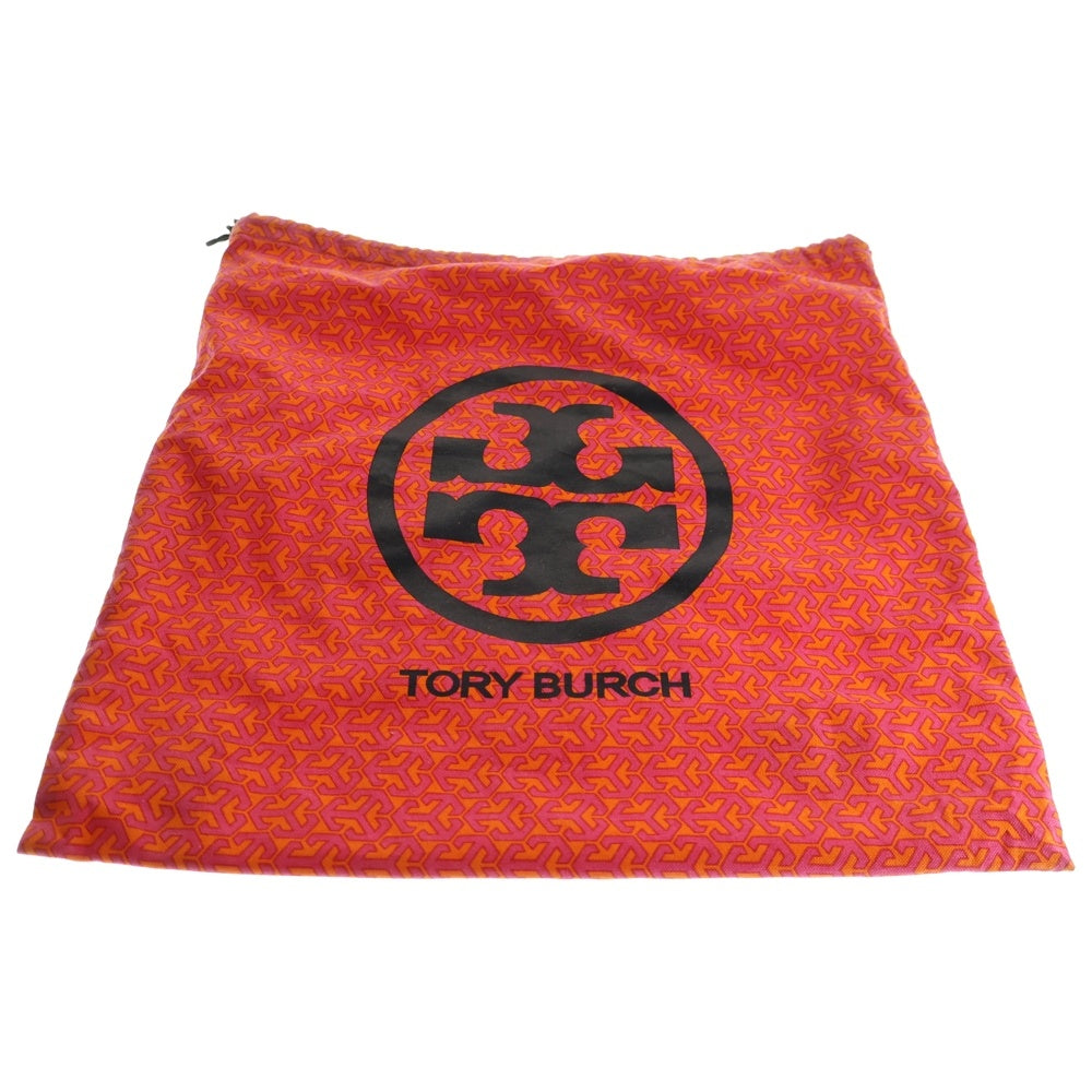 TORY BURCH(トリー バーチ) ウッドロゴプレート レザー ショルダーバッグ ゴールド金具 ブラウン