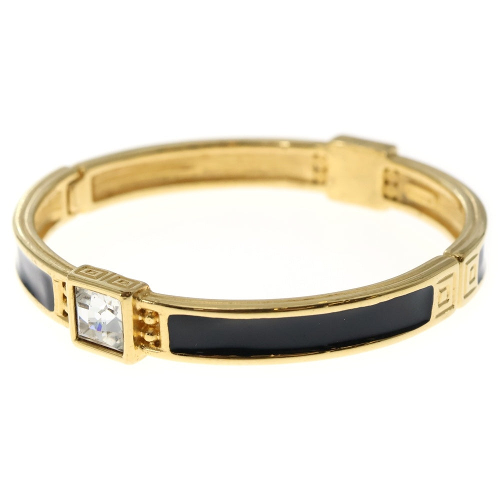 NO BRAND(ノーブランド) Monet モネ クリスタル ストーン エナメル バングル ブレスレット ゴールド/ブラック