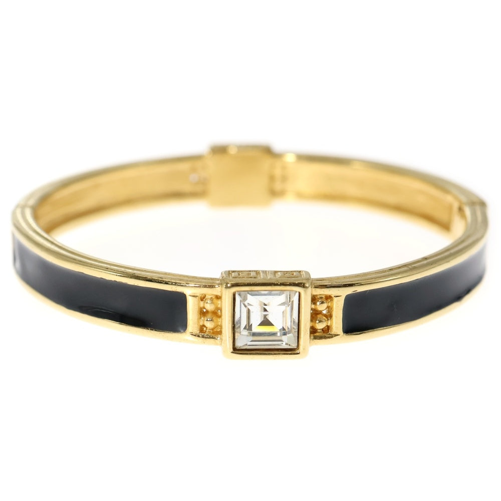 NO BRAND(ノーブランド) Monet モネ クリスタル ストーン エナメル バングル ブレスレット ゴールド/ブラック