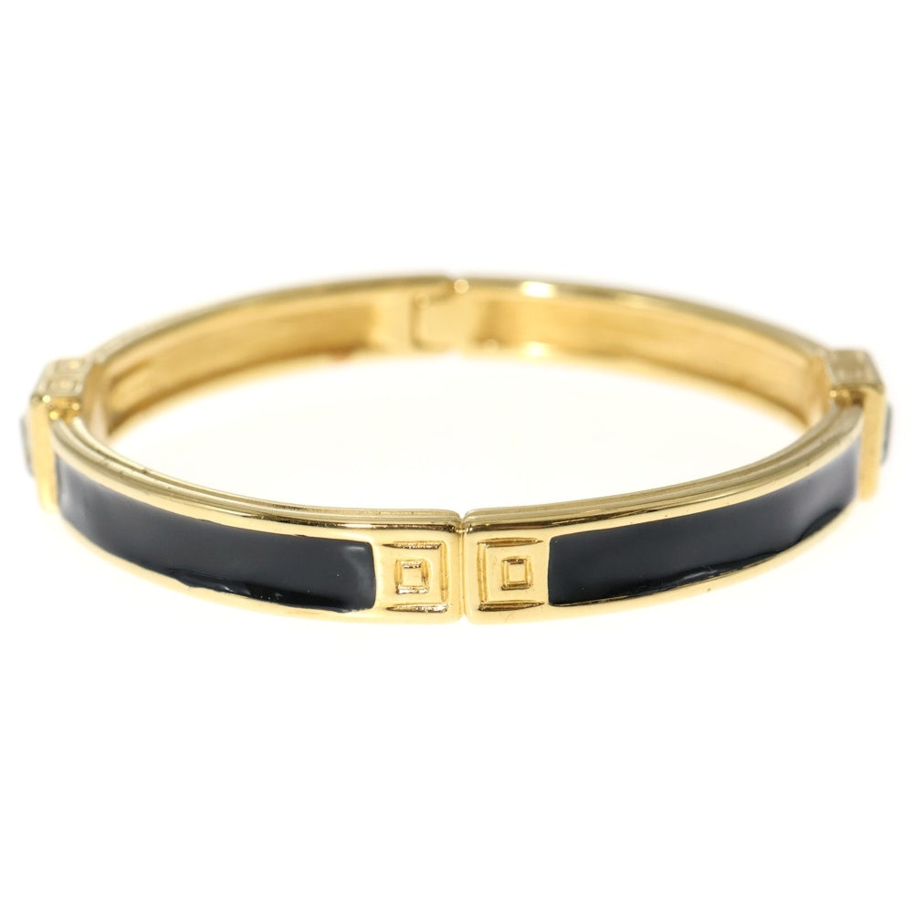 NO BRAND(ノーブランド) Monet モネ クリスタル ストーン エナメル バングル ブレスレット ゴールド/ブラック