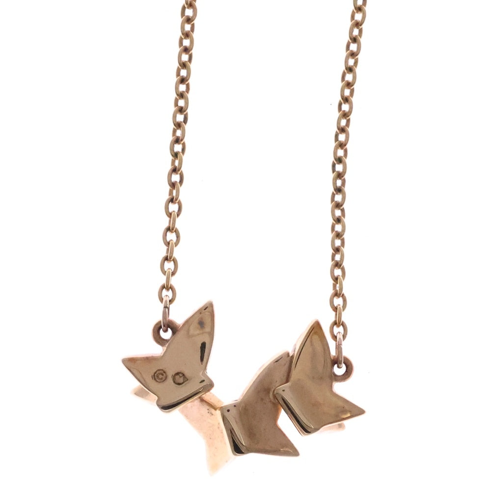 SWAROVSKI(スワロフスキー) バタフライモチーフ ストーン付チェーンペンダントネックレス ゴールド