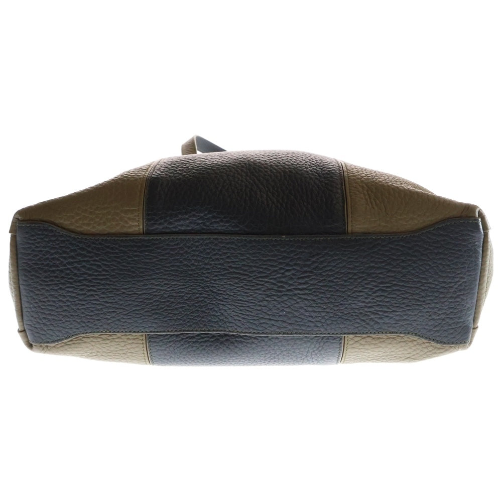 FURLA(フルラ) ロゴバイカラーレザートートバッグ ブラック/カーキ