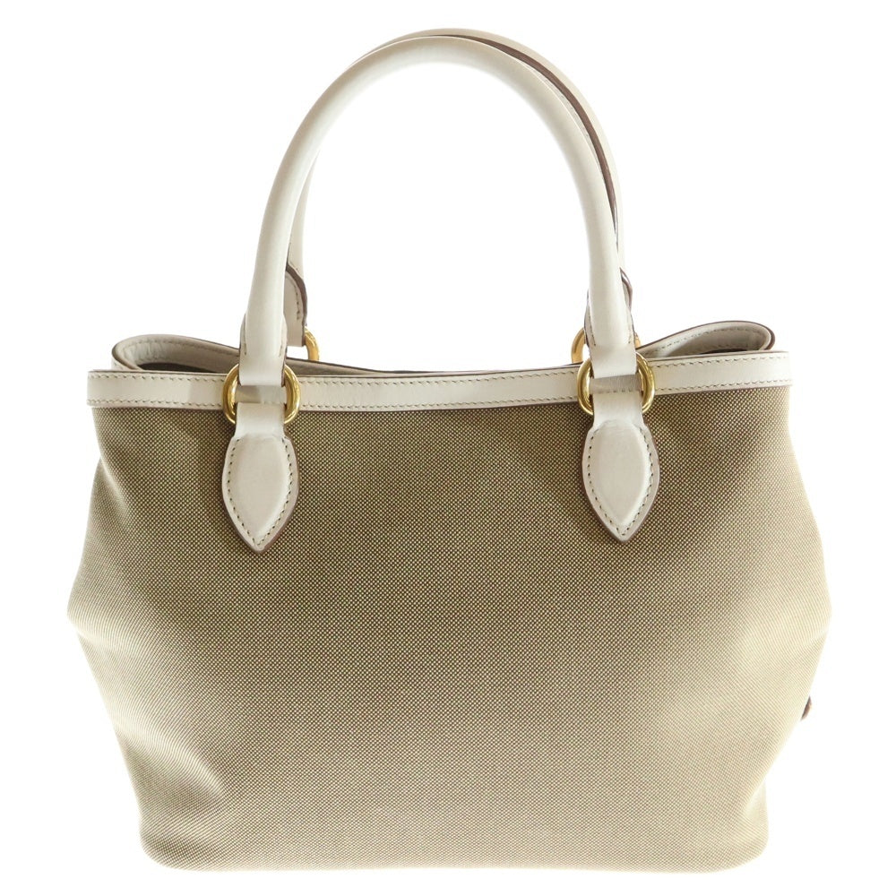 PRADA(プラダ) ロゴジャガード 2WAY ハンドバッグ ショルダーバッグ ベージュ×ホワイト 1BA172