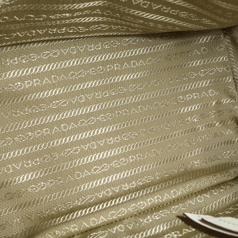 PRADA(プラダ) ロゴジャガード 2WAY ハンドバッグ ショルダーバッグ ベージュ×ホワイト 1BA172