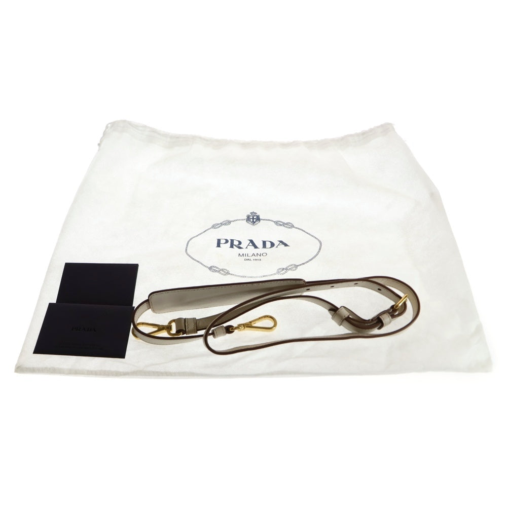 PRADA(プラダ) ロゴジャガード 2WAY ハンドバッグ ショルダーバッグ ベージュ×ホワイト 1BA172