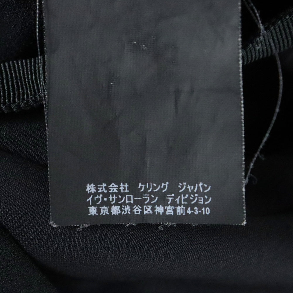 SAINT LAURENT PARIS(サンローランパリ) 16SS アシンメトリー ギャザーデザイン アセテート レーヨン 変形 ミディアムワンピース ドレス ブラック レディース 465794
