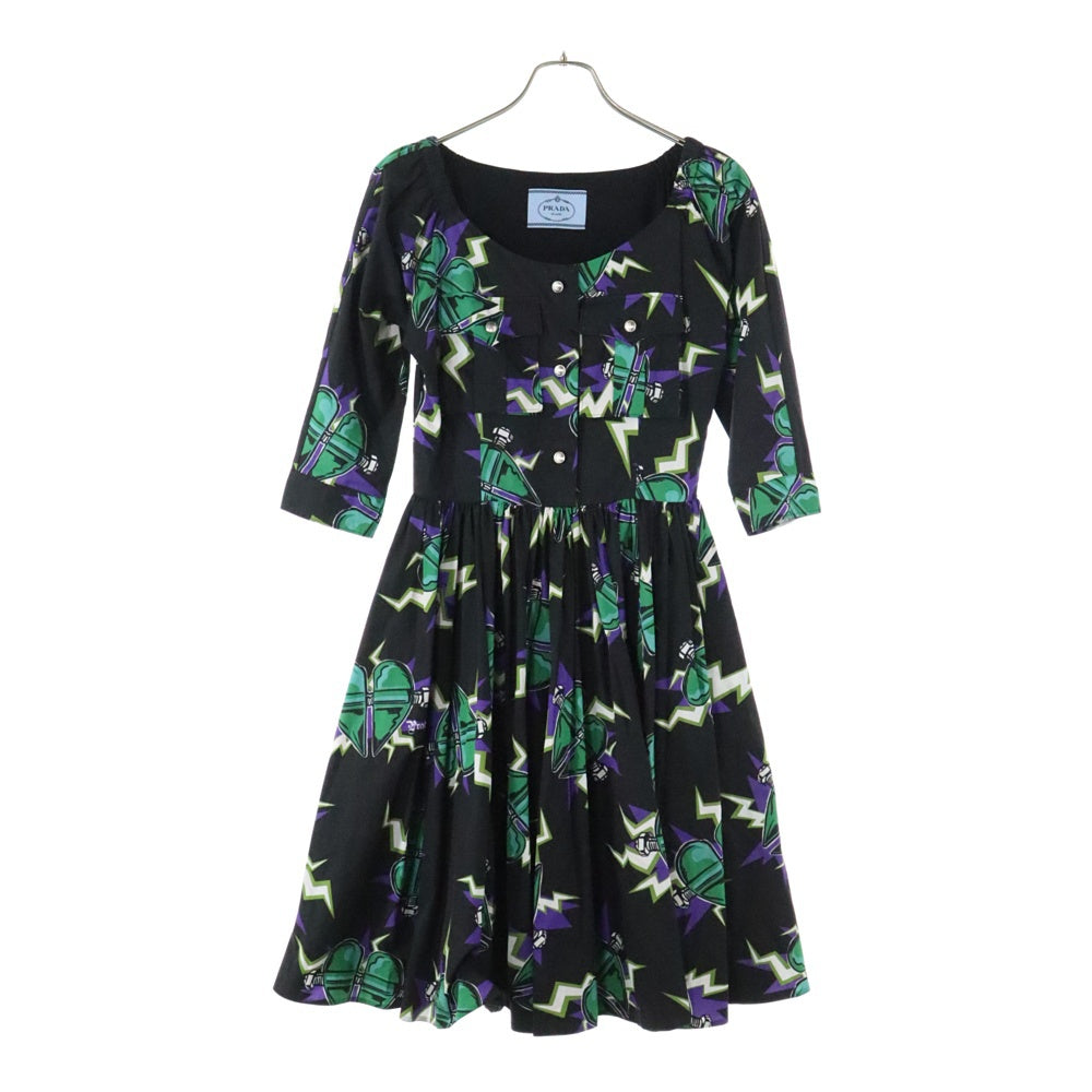 PRADA(プラダ) 19AWフランケンシュタイン ハート 総柄プリント五