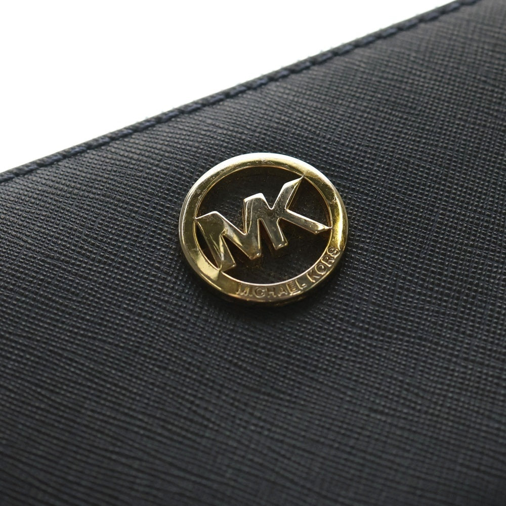 MICHAEL KORS(マイケルコース) ロングウォレット 長財布 カードケース ネイビー ゴールド金具 レザー