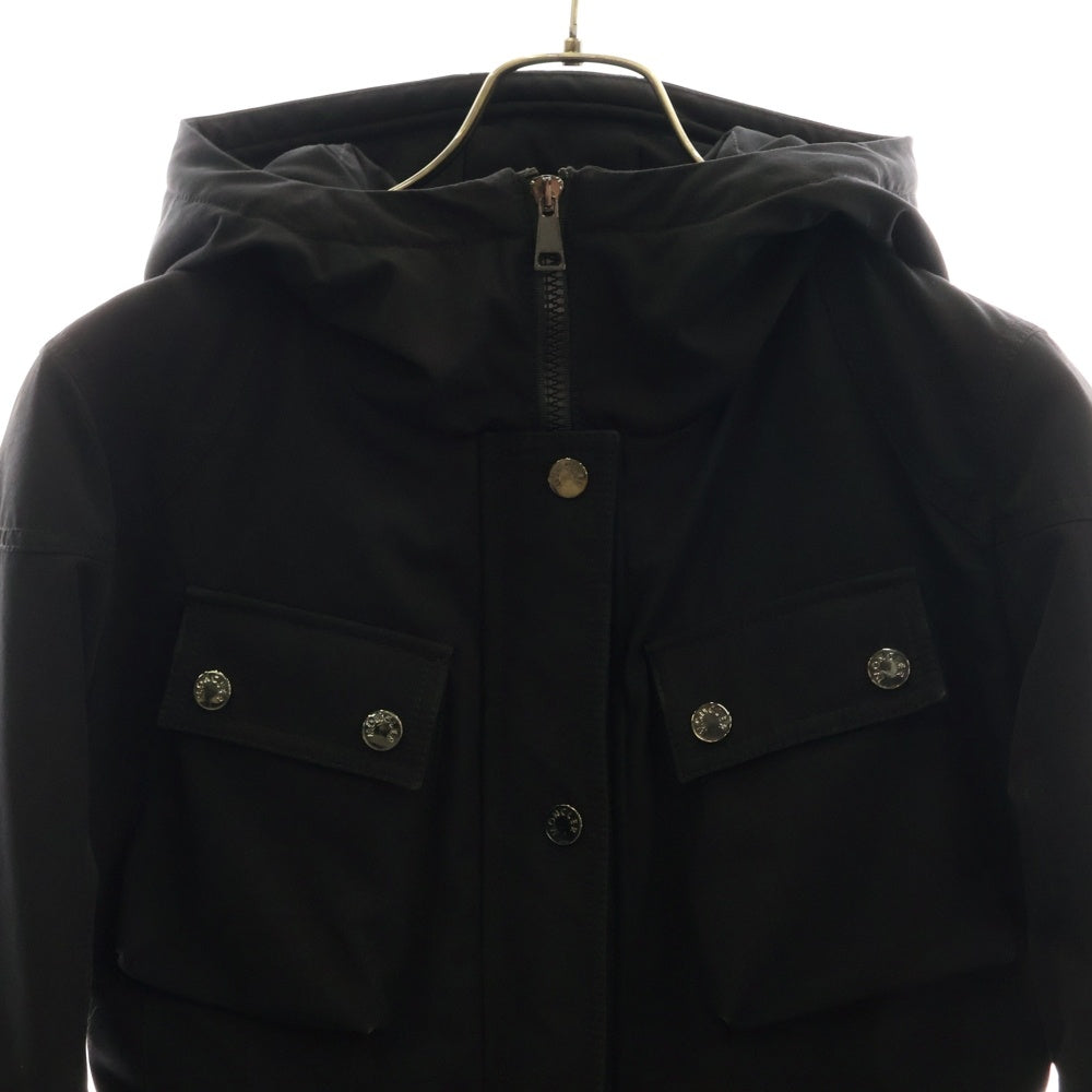 MONCLER(モンクレール) COLORADO コロラド ワッペンロゴ フーデッド ジップアップ ダウン ロング ジャケット コート ブラック レディース E20934986600 C0071