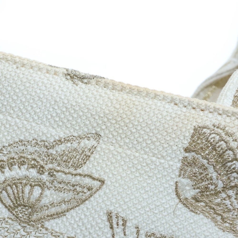 Christian Dior(クリスチャンディオール) パニエ シャポーバッグ 2WAYバッグ ショルダーバッグ ハンドバッグ ホワイト ゴールド金具 キャンバス